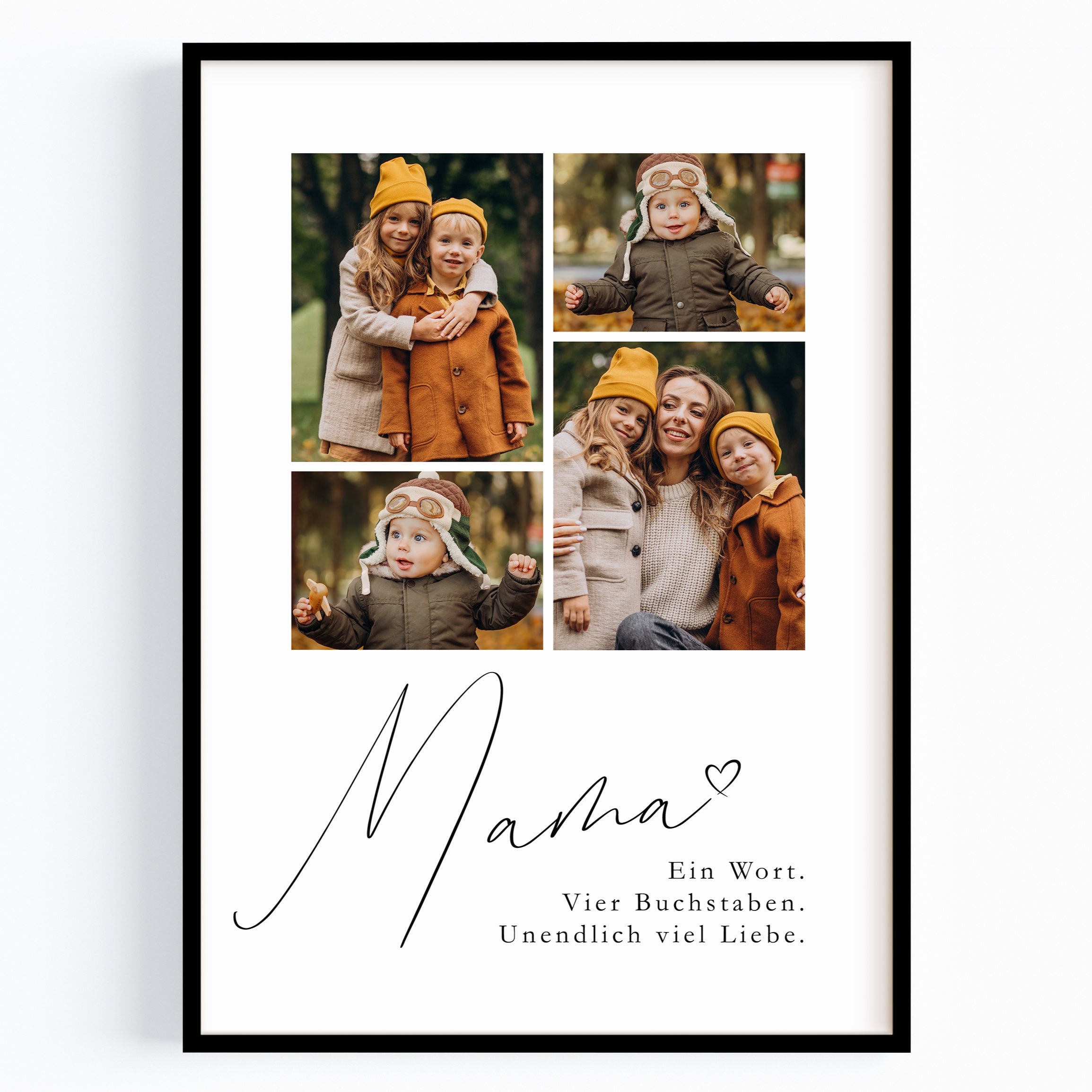 Mama Poster mit Fotocollage – Personalisiertes Geschenk zum Muttertag oder Geburtstag