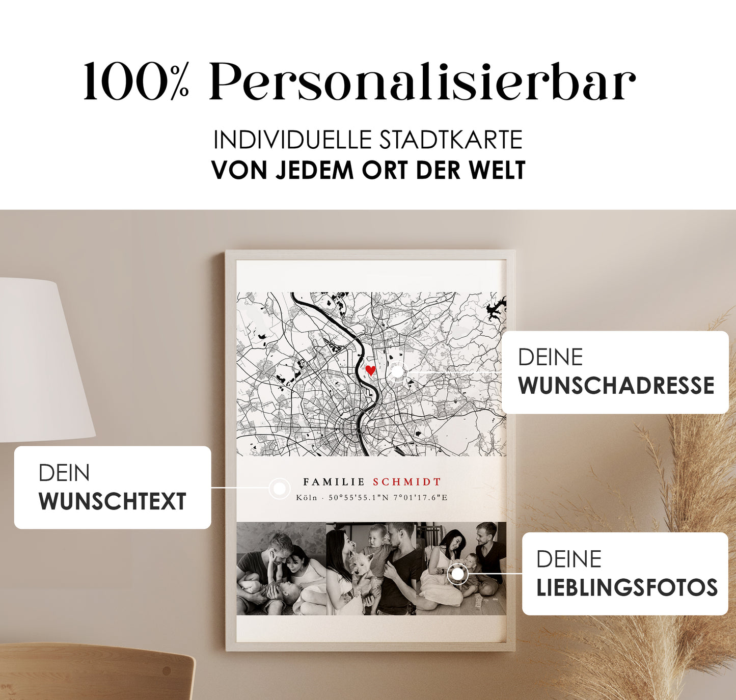 Familienbild persönliche Stadtkarte