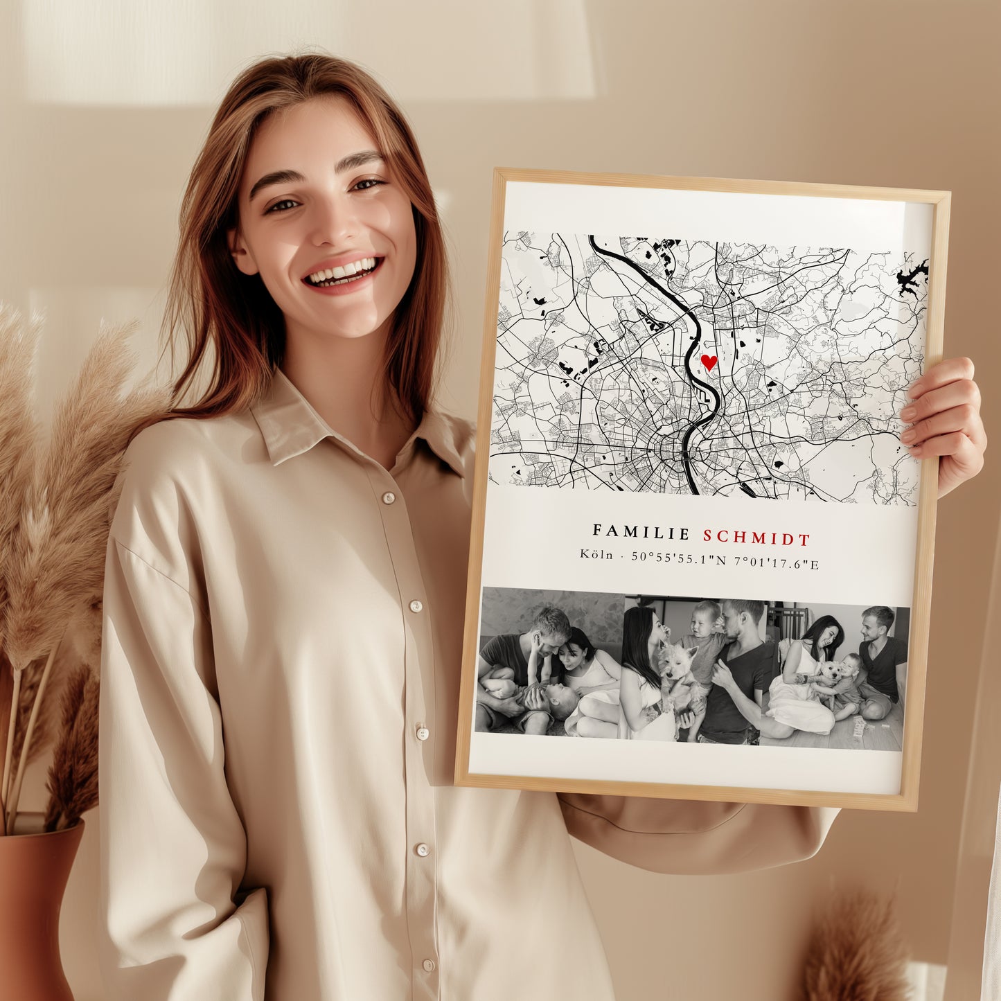 Familienbild persönliche Stadtkarte