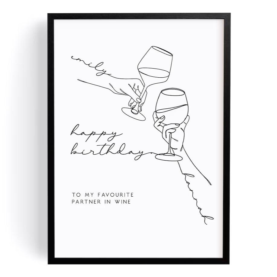 Wein Bild – Geburtstagsgeschenk für beste Freundin oder Schwester