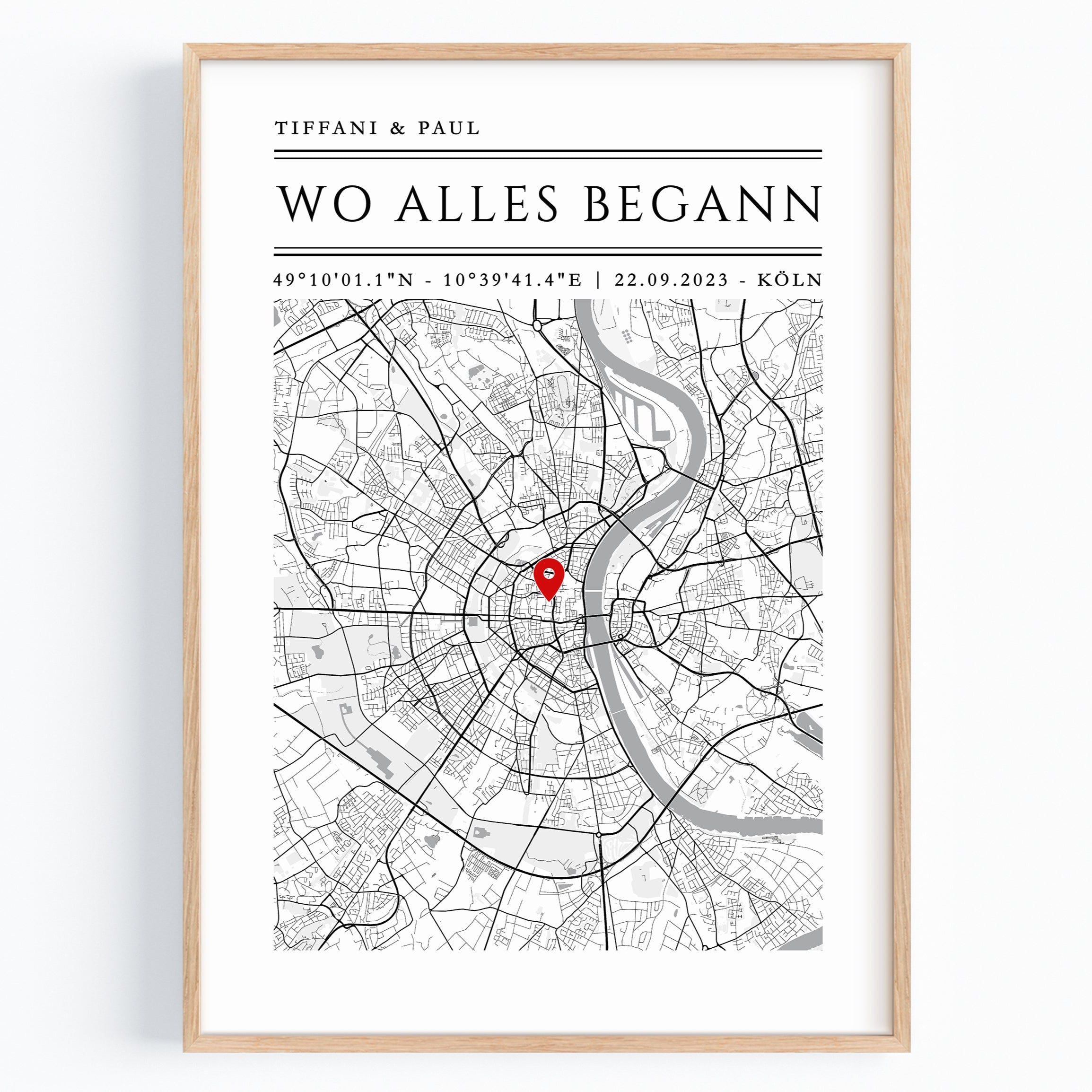 "Wo alles begann" Personalisierte Stadtkarte Hochzeitsgeschenk