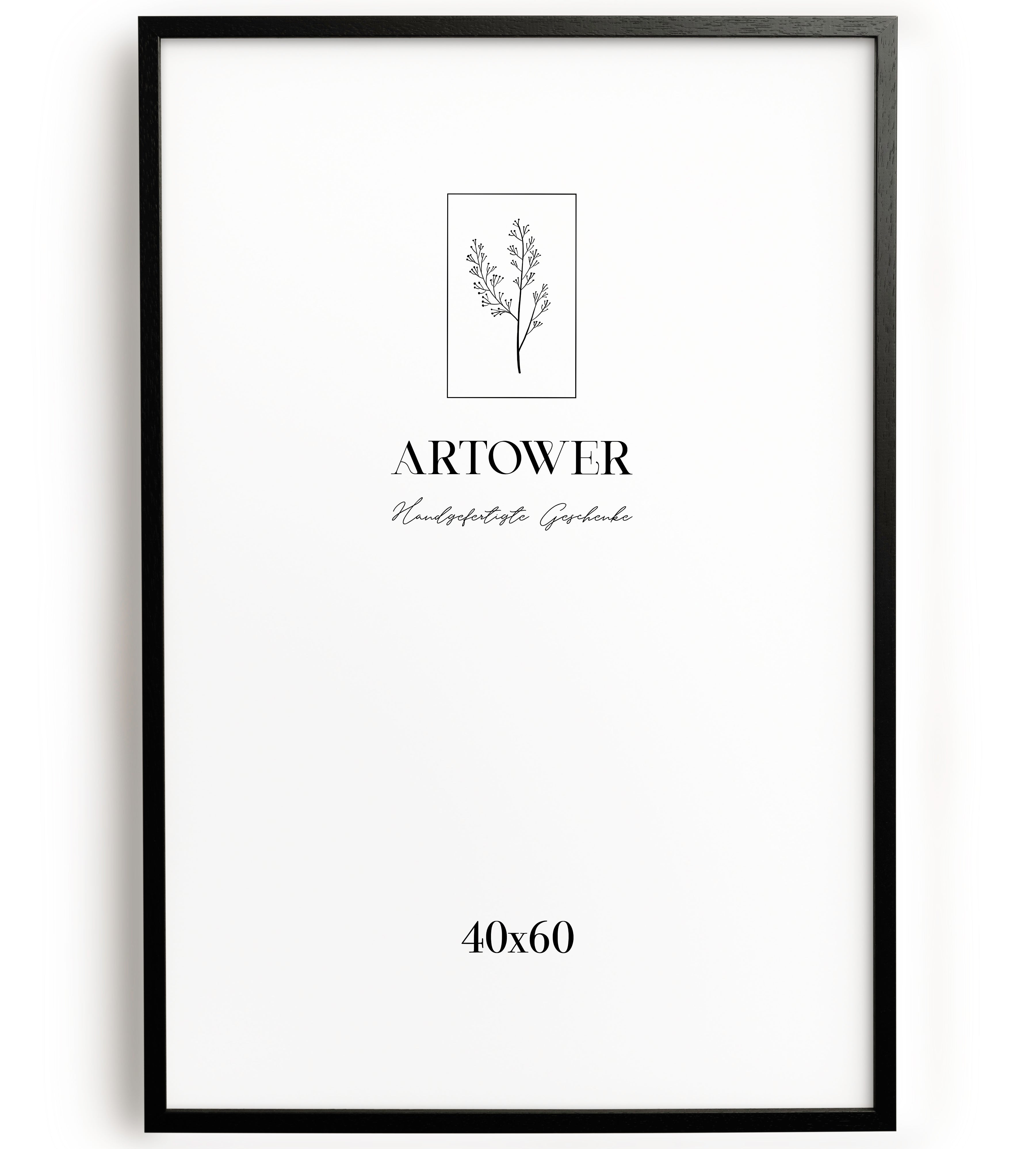 Artower® Bilderrahmen Schwarz Holz | Schwarzer Dünner Rahmen