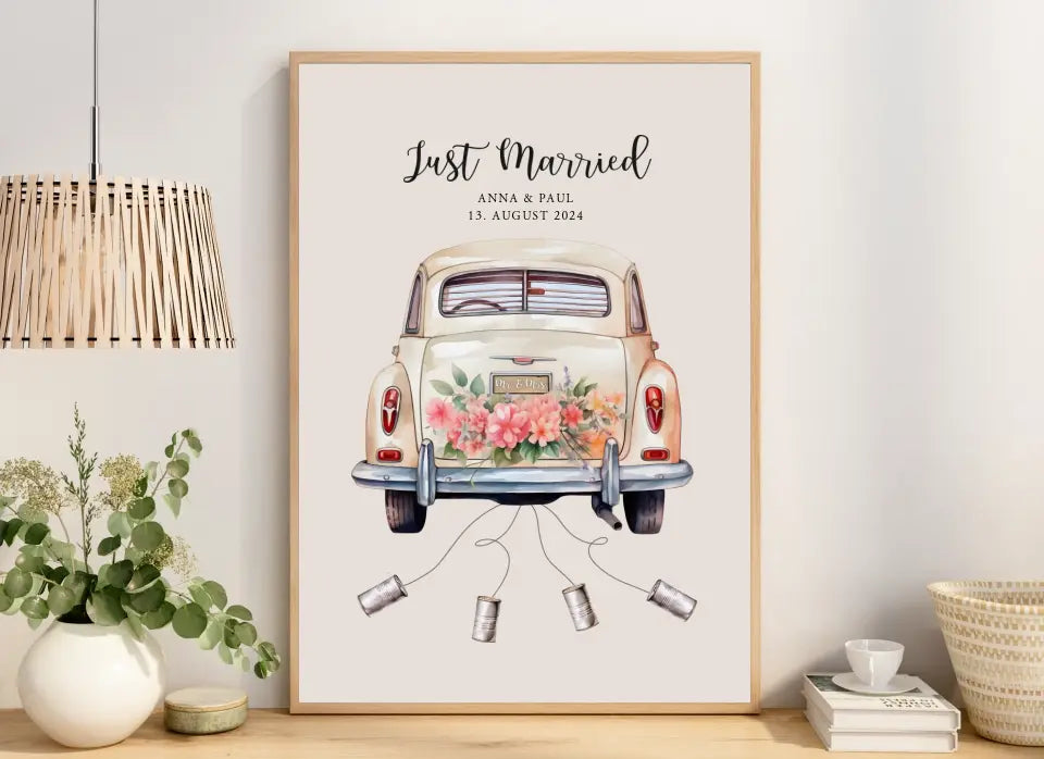 Geldgeschenk Hochzeit Poster Just Married