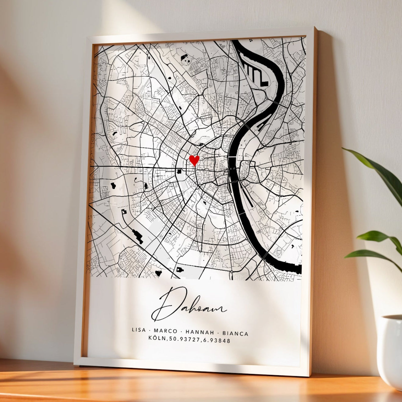 Dahoam Poster - Personalisierte Stadtkarte