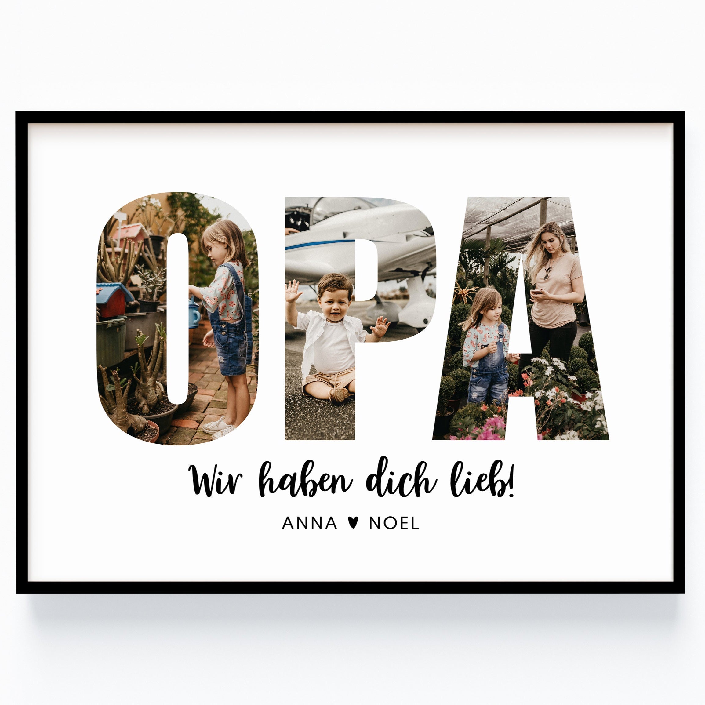 Opa Geschenk – Persönliche Fotocollage zum Geburtstag, Weihnachten oder Vatertag