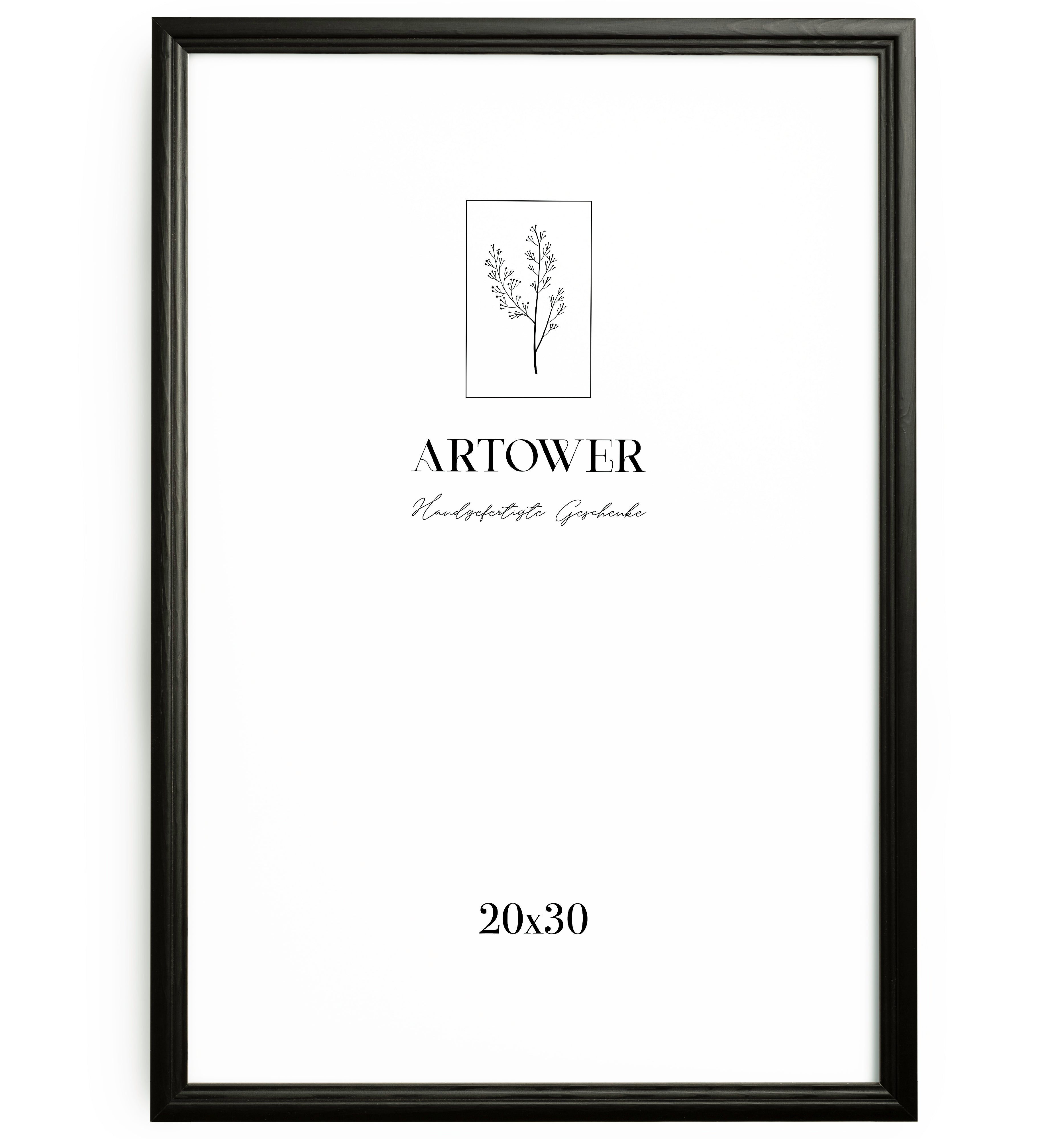 Artower® Bilderrahmen Vintage Schwarz Holz Rahmen