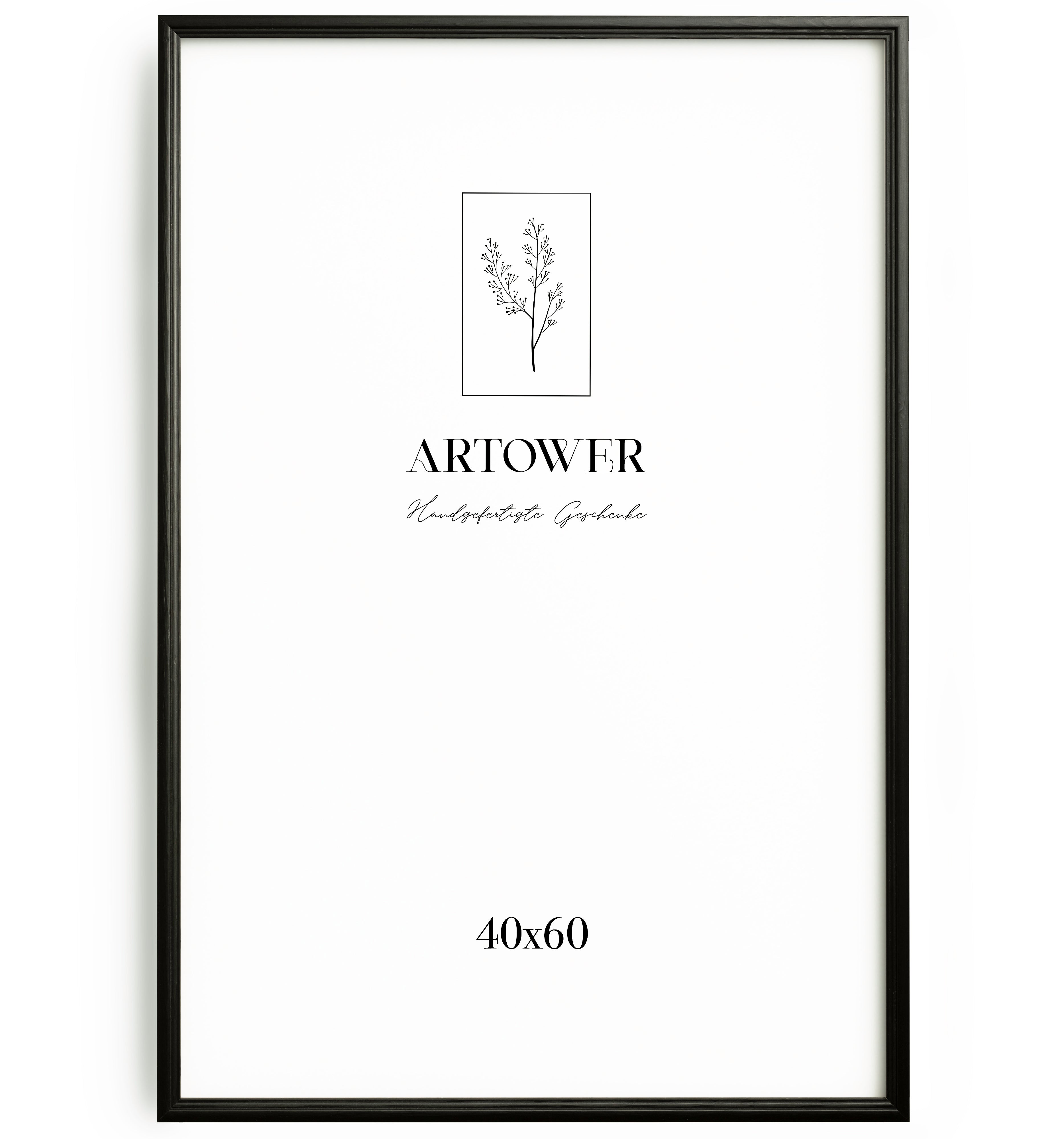 Artower® Bilderrahmen Vintage Schwarz Holz Rahmen