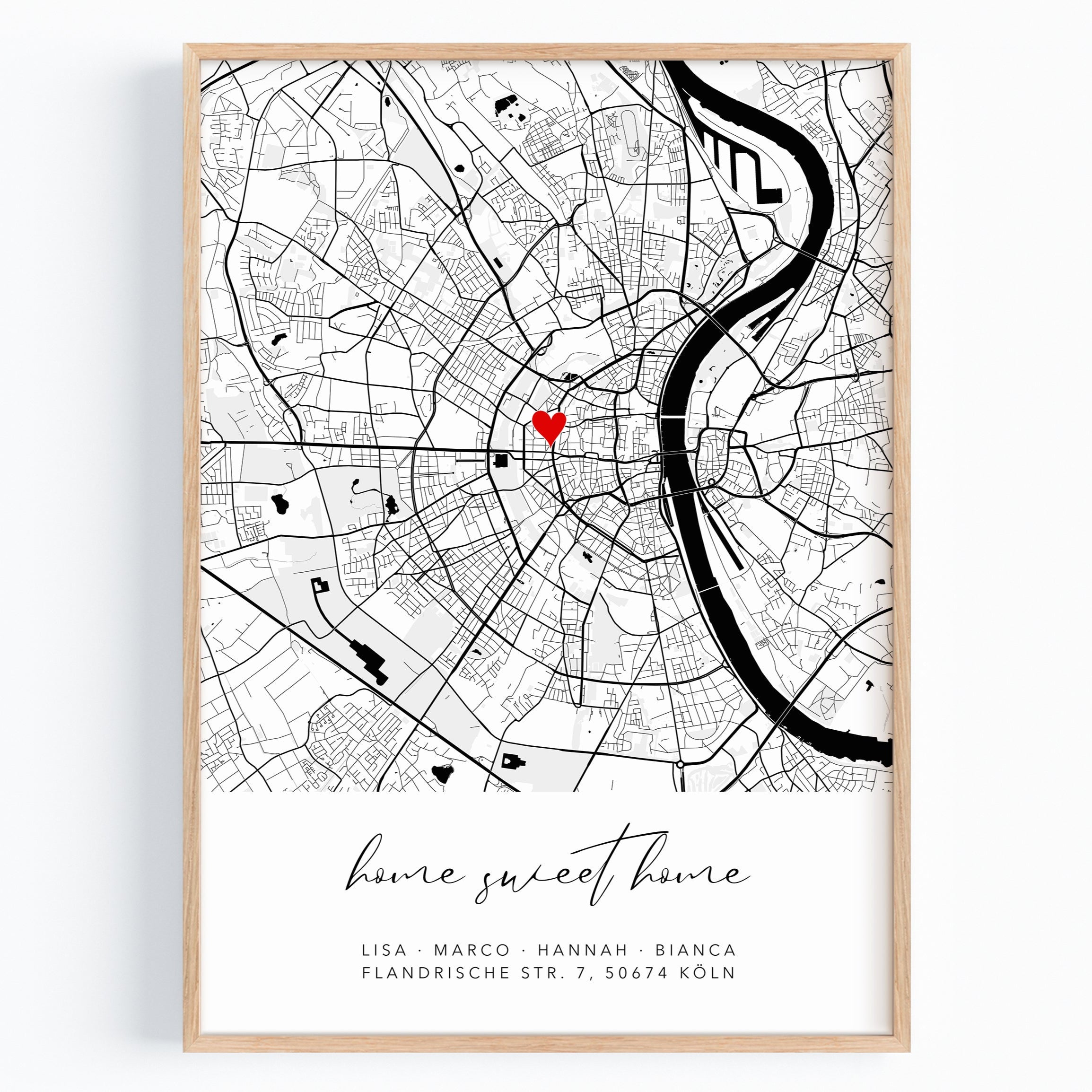 Home sweet home Poster - Personalisierte Stadtkarte