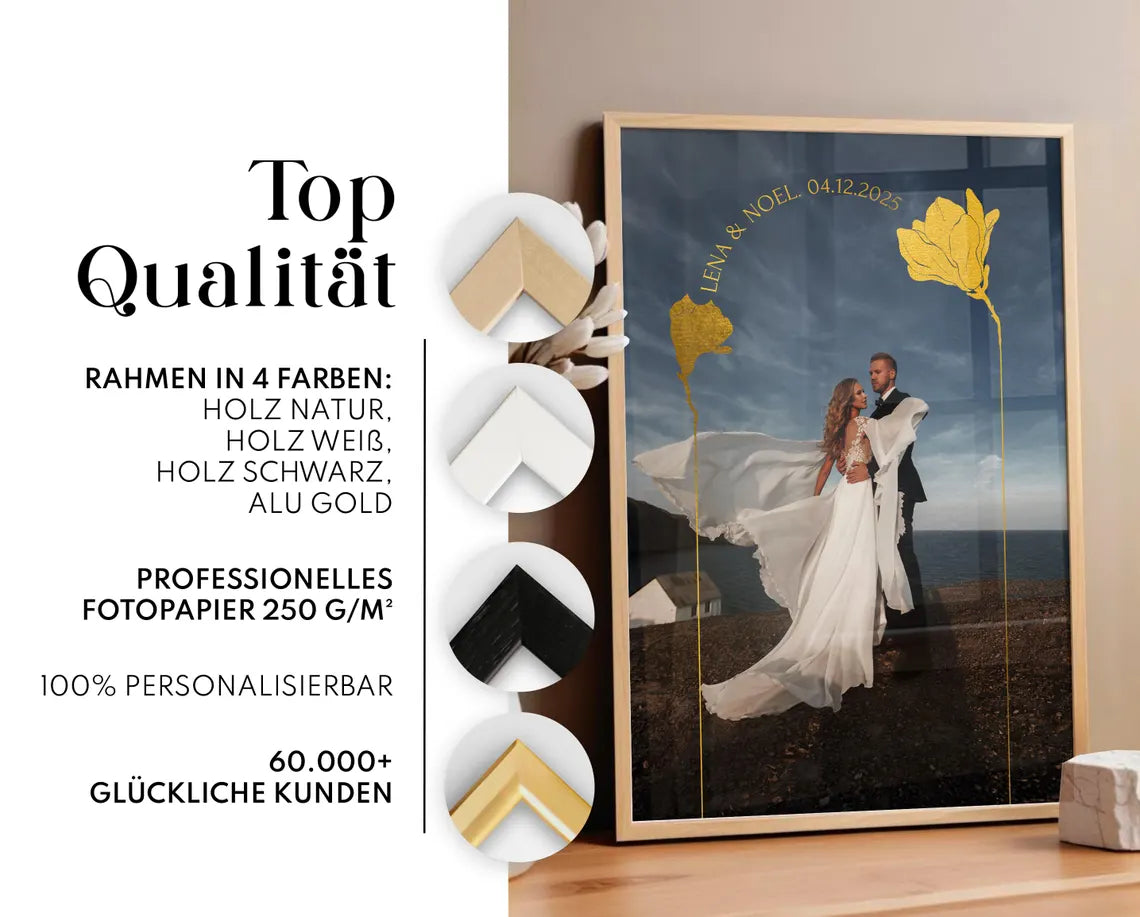 Personalisiertes Hochzeitstag Geschenk mit Foto für ihn & sie