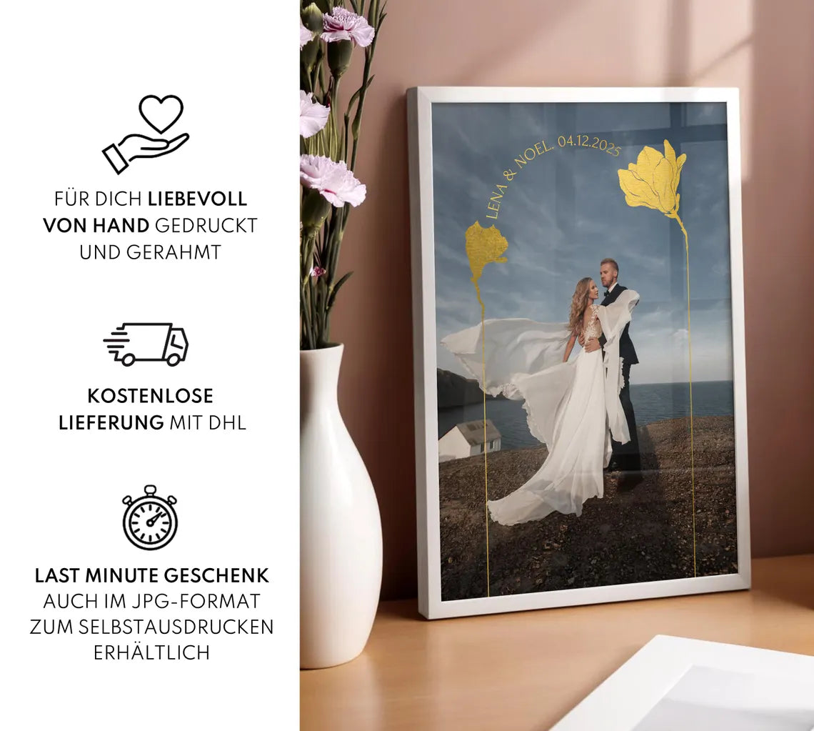 Personalisiertes Hochzeitstag Geschenk mit Foto für ihn & sie