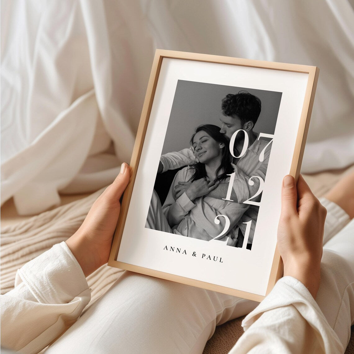 Jahrestag Geschenk – Personalisiertes Poster mit Namen, Datum & Foto