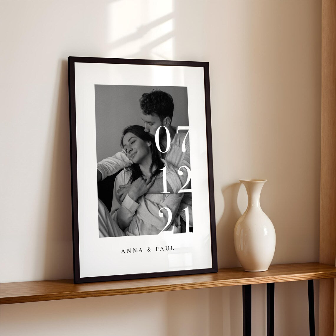 Jahrestag Geschenk – Personalisiertes Poster mit Namen, Datum & Foto