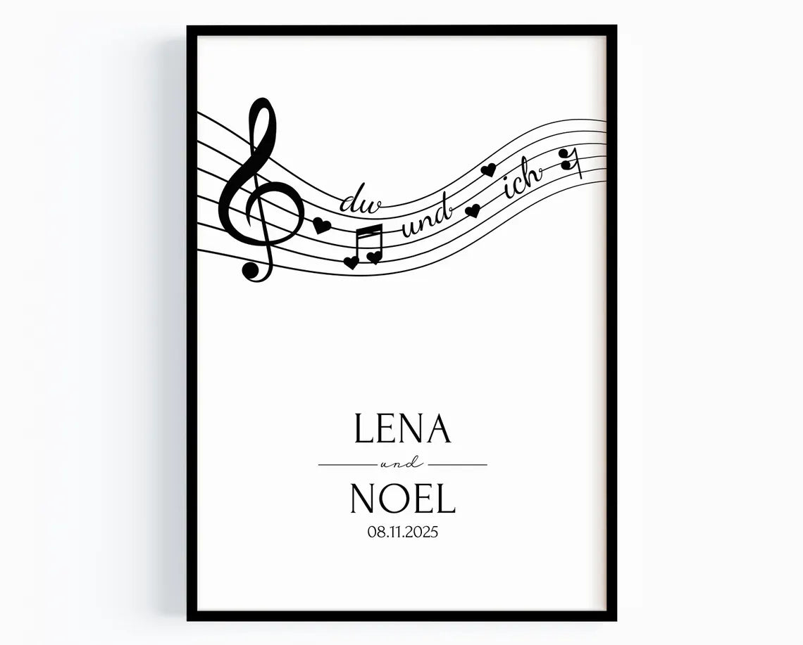 Hochzeitsgeschenk du und ich Bild Geschenk zur Hochzeit Poster für Brautpaar