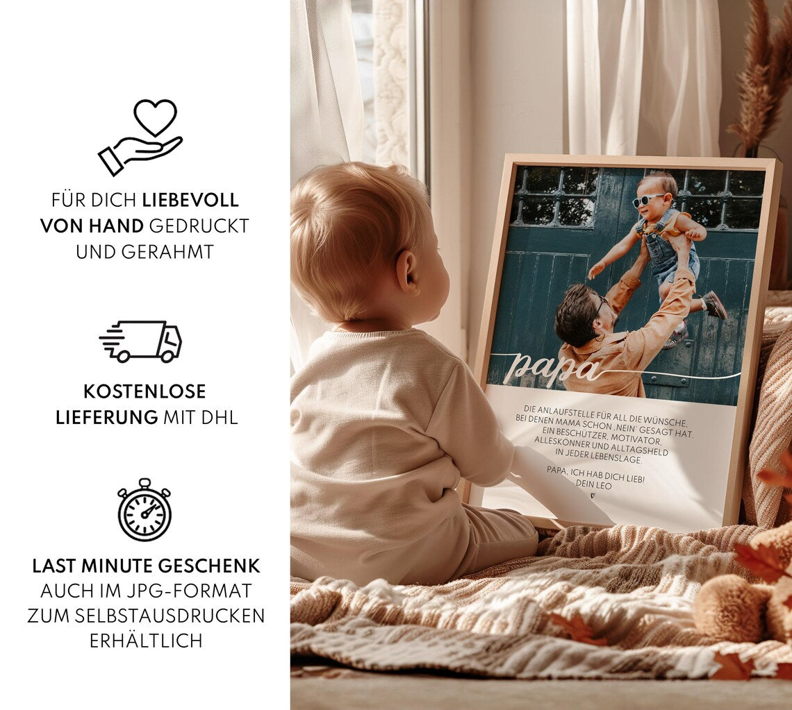 Papa Geschenk Vatertag, Geburtstag – Definition Bild mit Foto