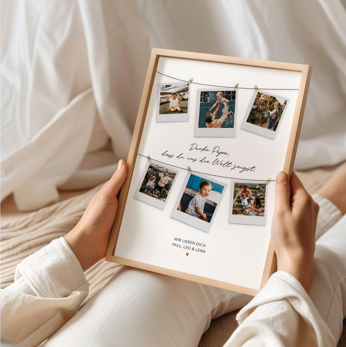 Danke Papa – Personalisiertes Geschenk mit Fotos, Vatertag Geschenkidee