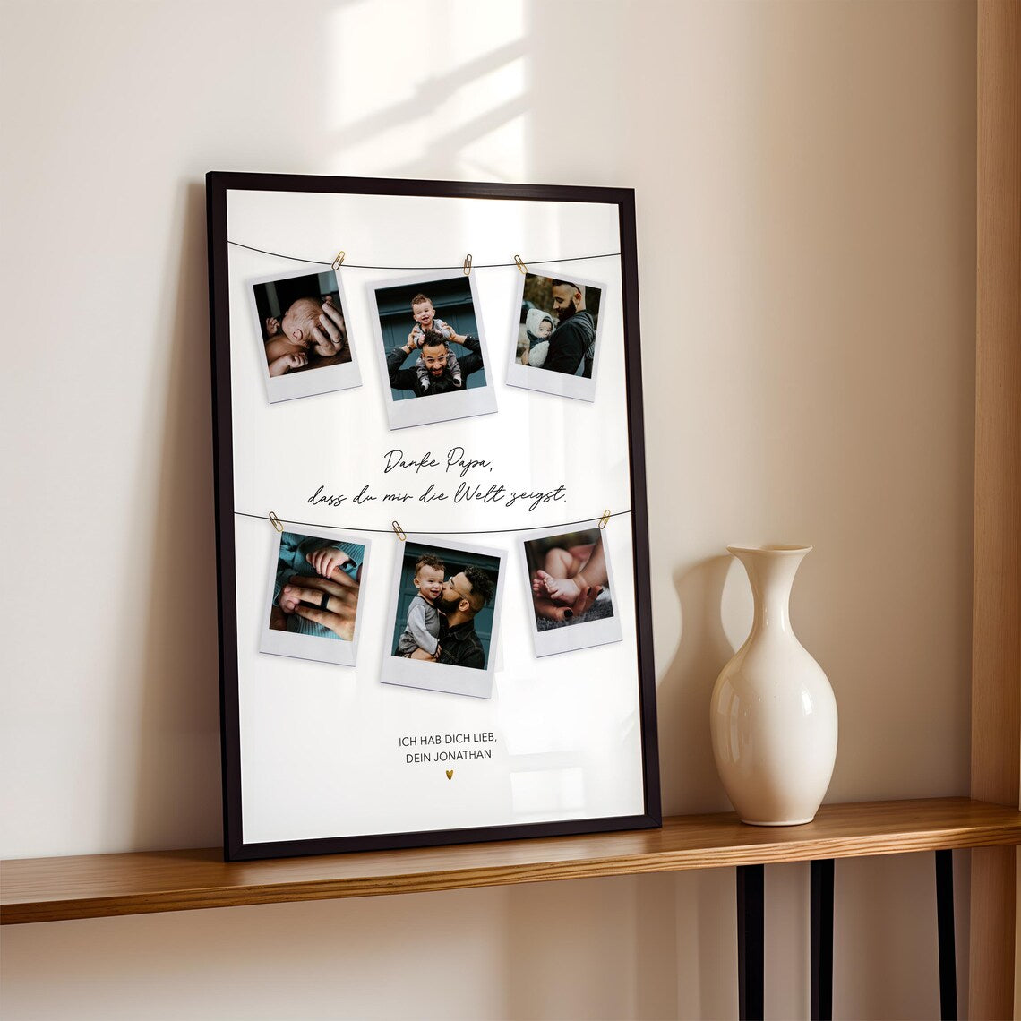 Danke Papa – Personalisiertes Geschenk mit Fotos, Vatertag Geschenkidee