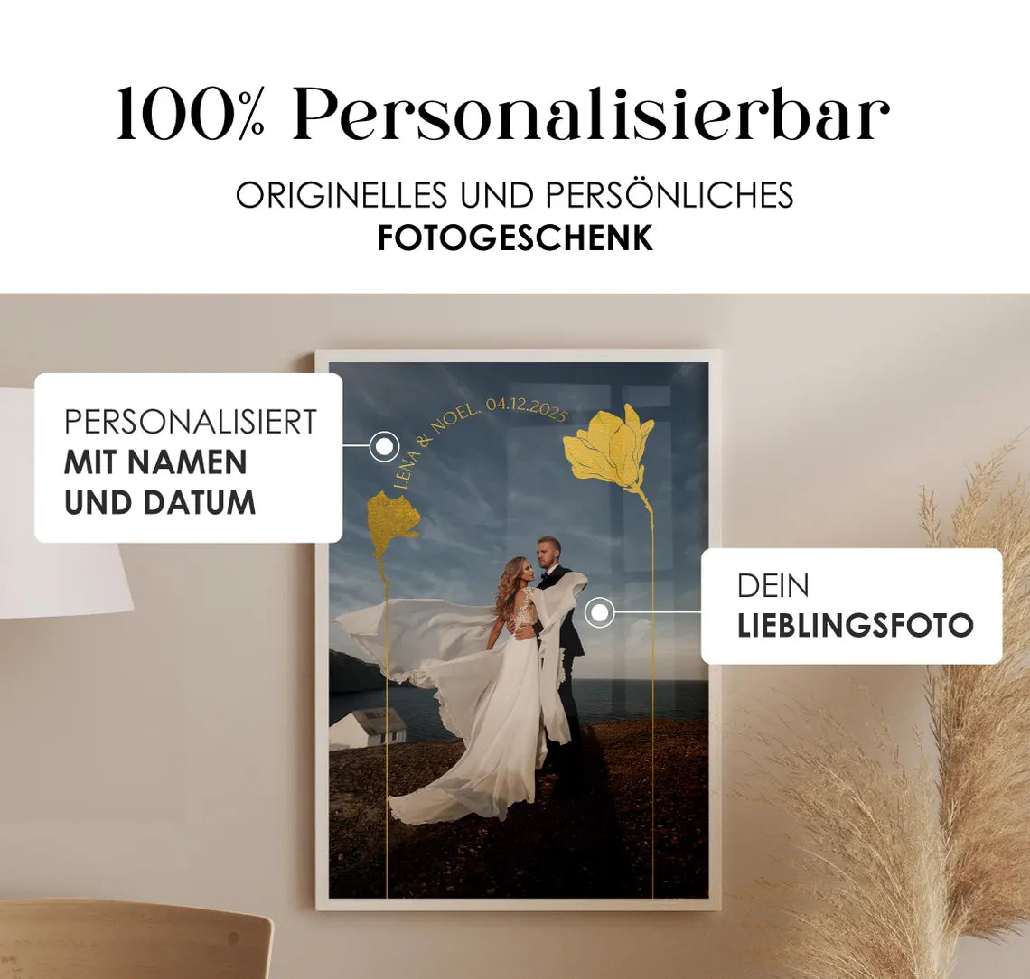Personalisiertes Hochzeitstag Geschenk mit Foto für ihn & sie