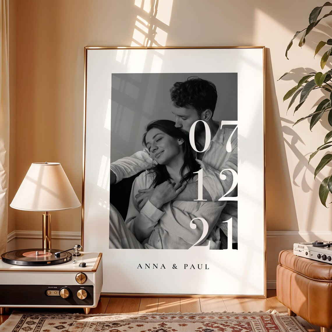 Jahrestag Geschenk – Personalisiertes Poster mit Namen, Datum & Foto