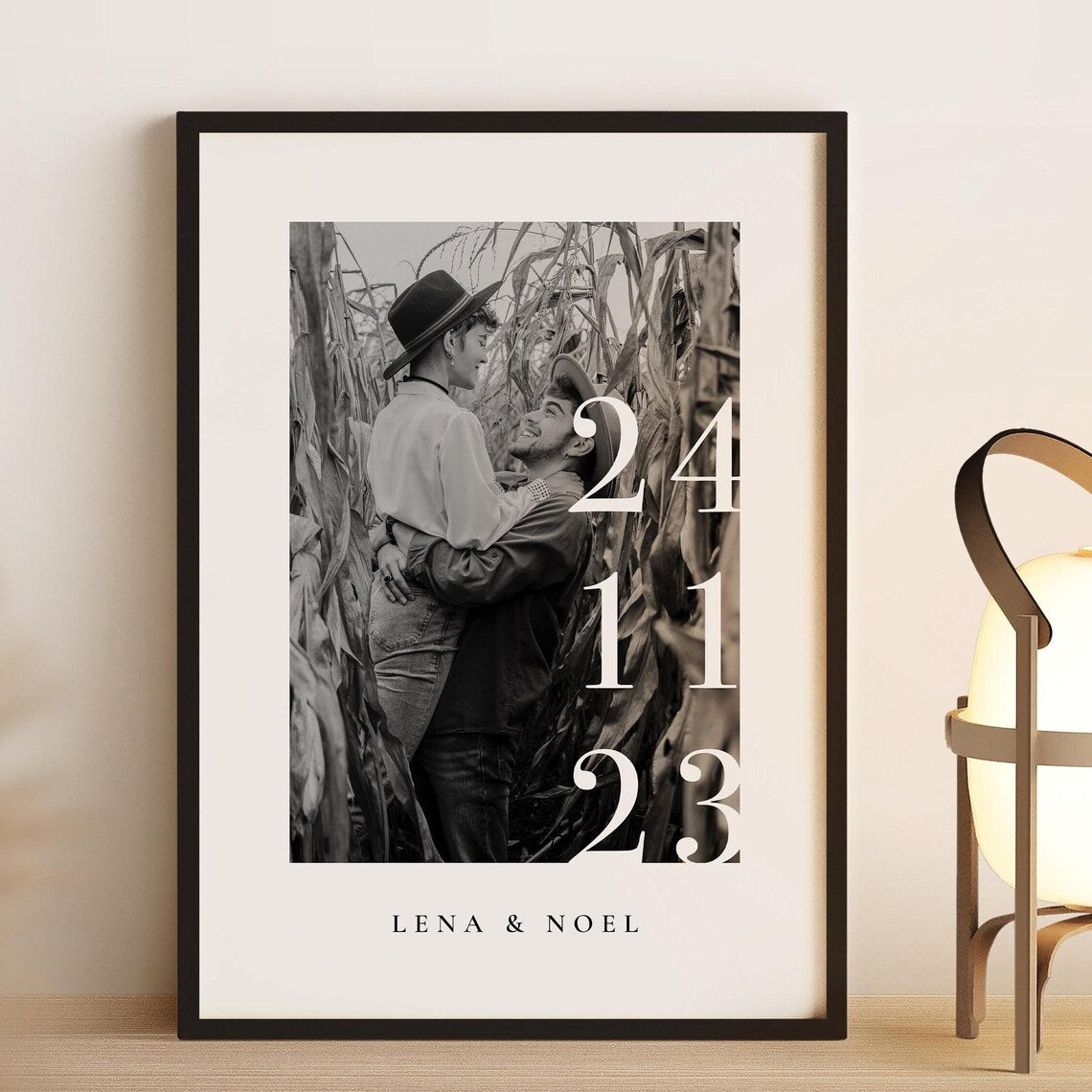 Jahrestag Geschenk – Personalisiertes Poster mit Namen, Datum & Foto