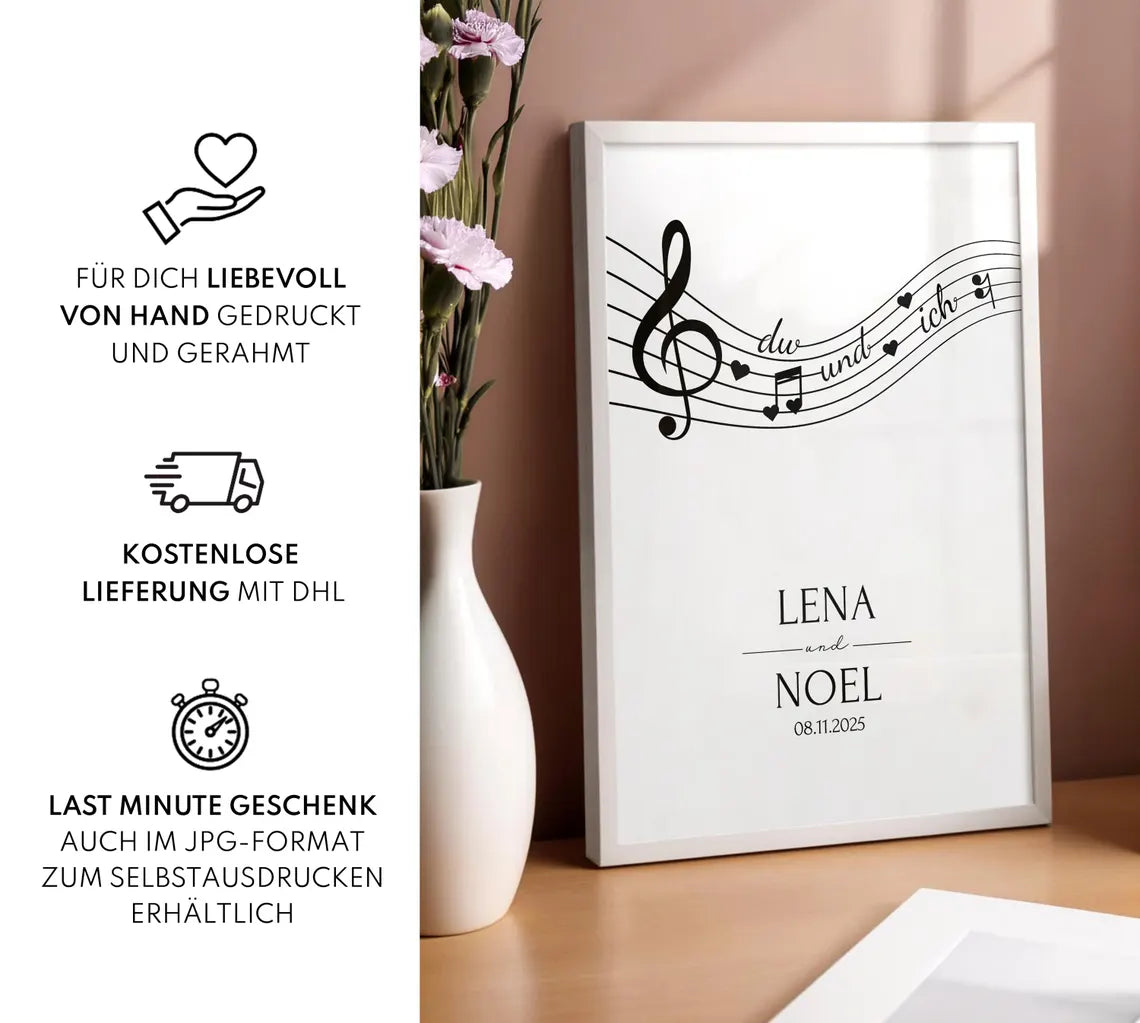 Hochzeitsgeschenk du und ich Bild Geschenk zur Hochzeit Poster für Brautpaar
