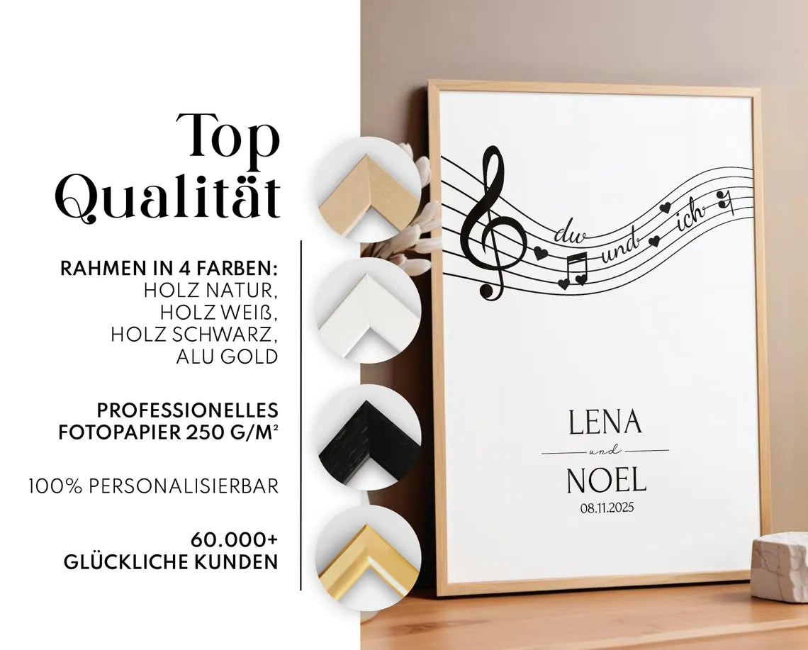 Hochzeitsgeschenk du und ich Bild Geschenk zur Hochzeit Poster für Brautpaar