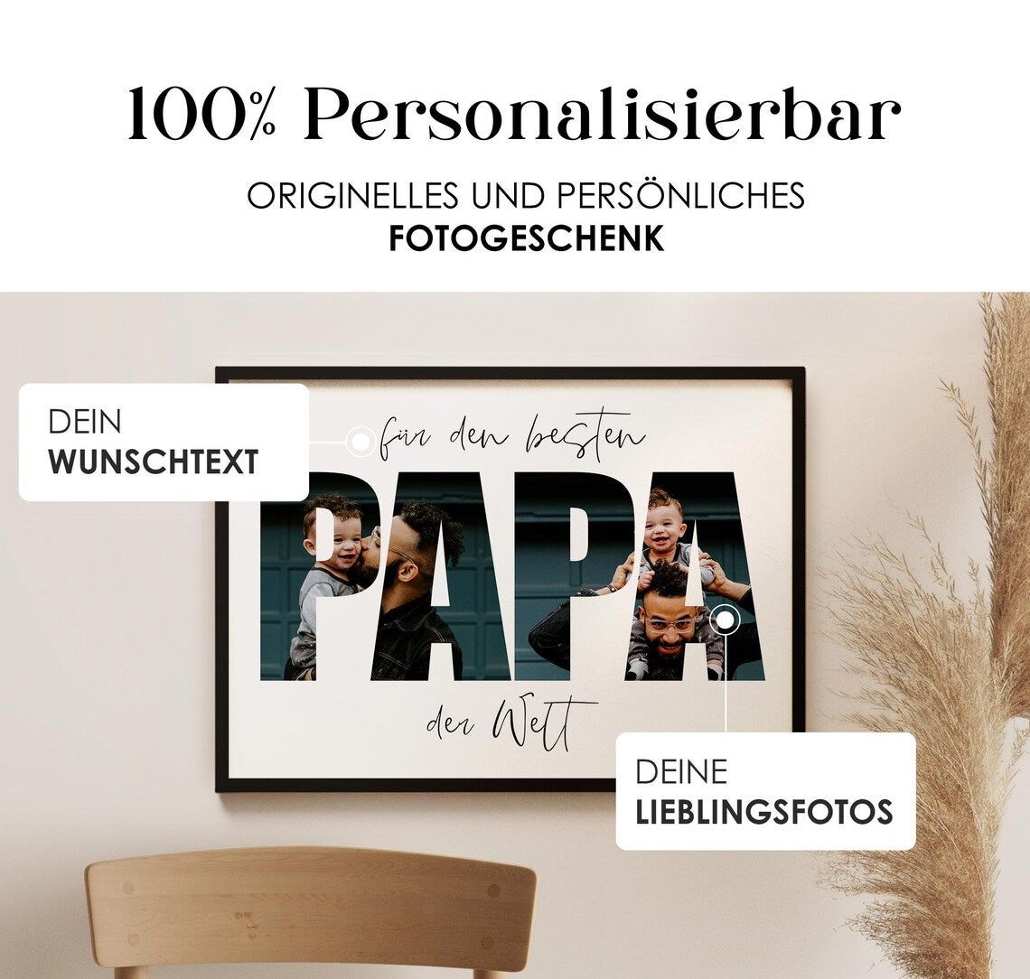 Vatertagsgeschenk Papa Bilderrahmen Vatertag, Geburtstag