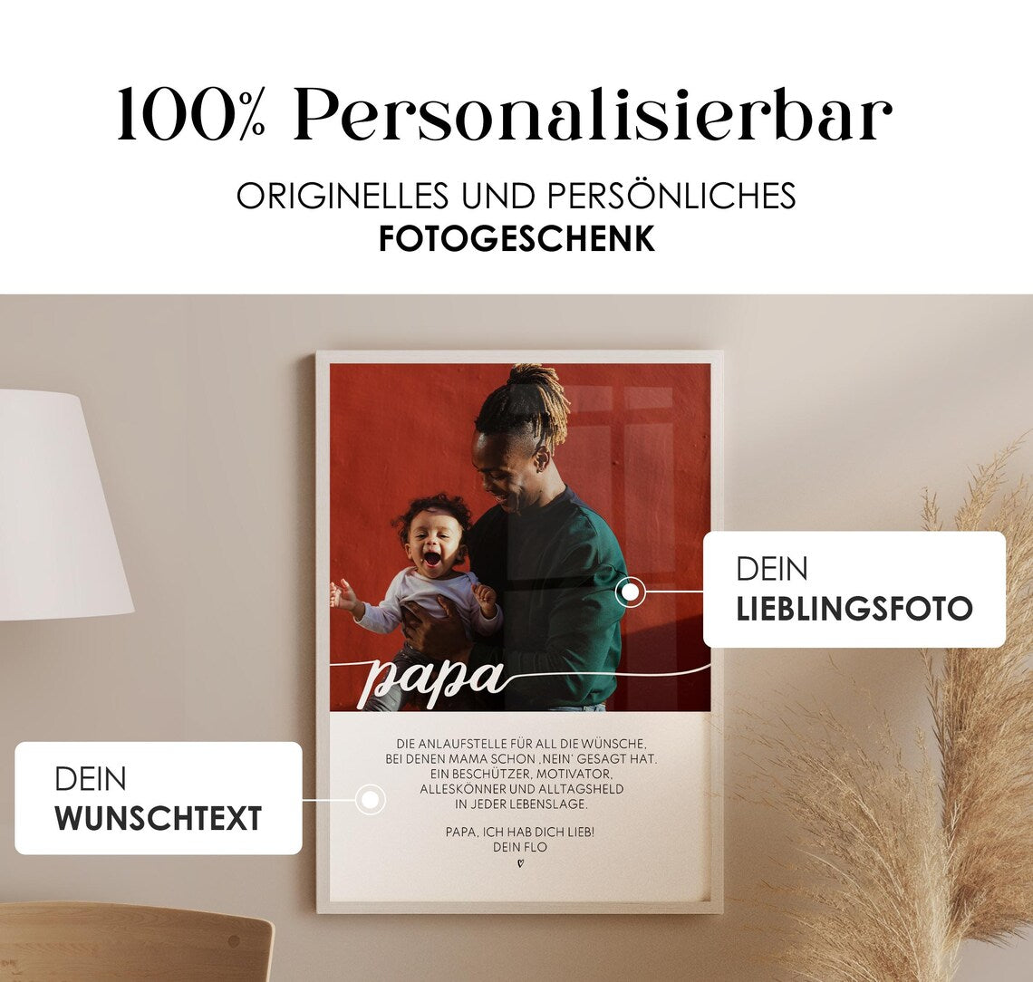 Papa Geschenk Vatertag, Geburtstag – Definition Bild mit Foto