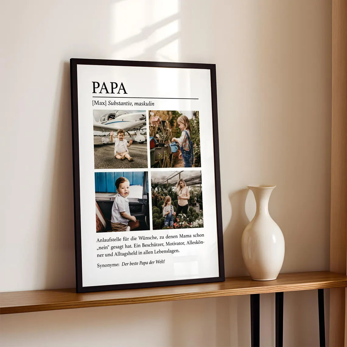 Papa Geschenk mit Fotos – personalisiertes Vatertagsgeschenk für Papa, Mann, Ehemann, Vater