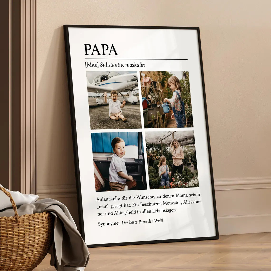 Papa Geschenk mit Fotos – personalisiertes Vatertagsgeschenk für Papa, Mann, Ehemann, Vater