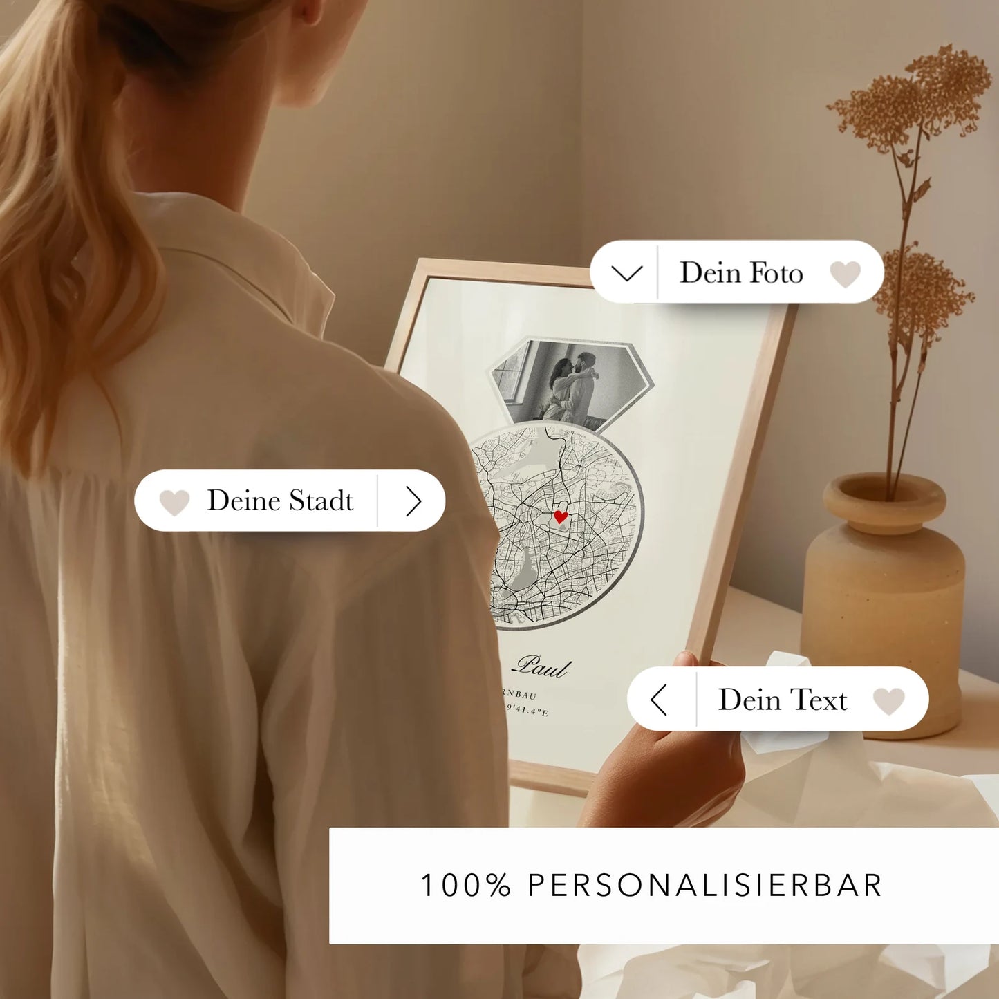 Silberhochzeit Geschenk – Personalisiertes Poster mit Koordinaten