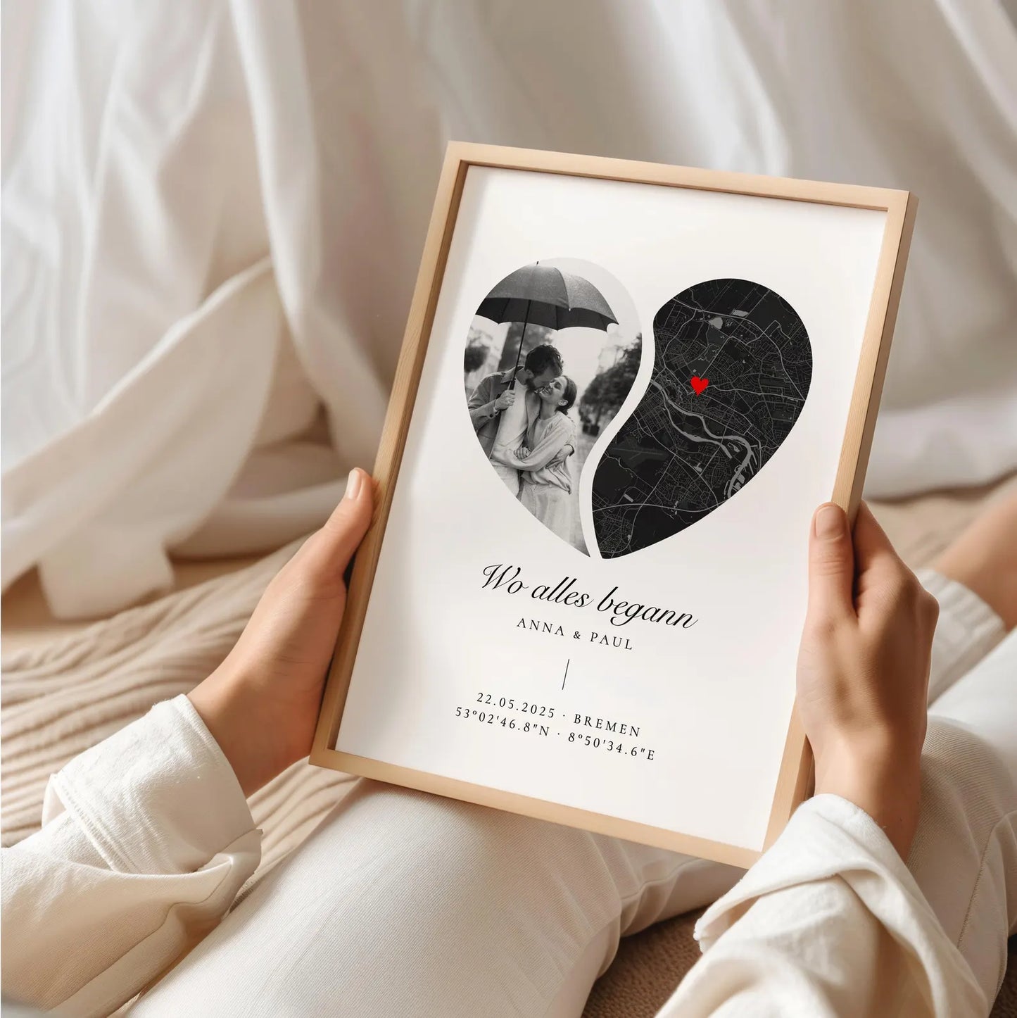 Wo alles begann Poster mit Koordinaten – Geschenk für Paar