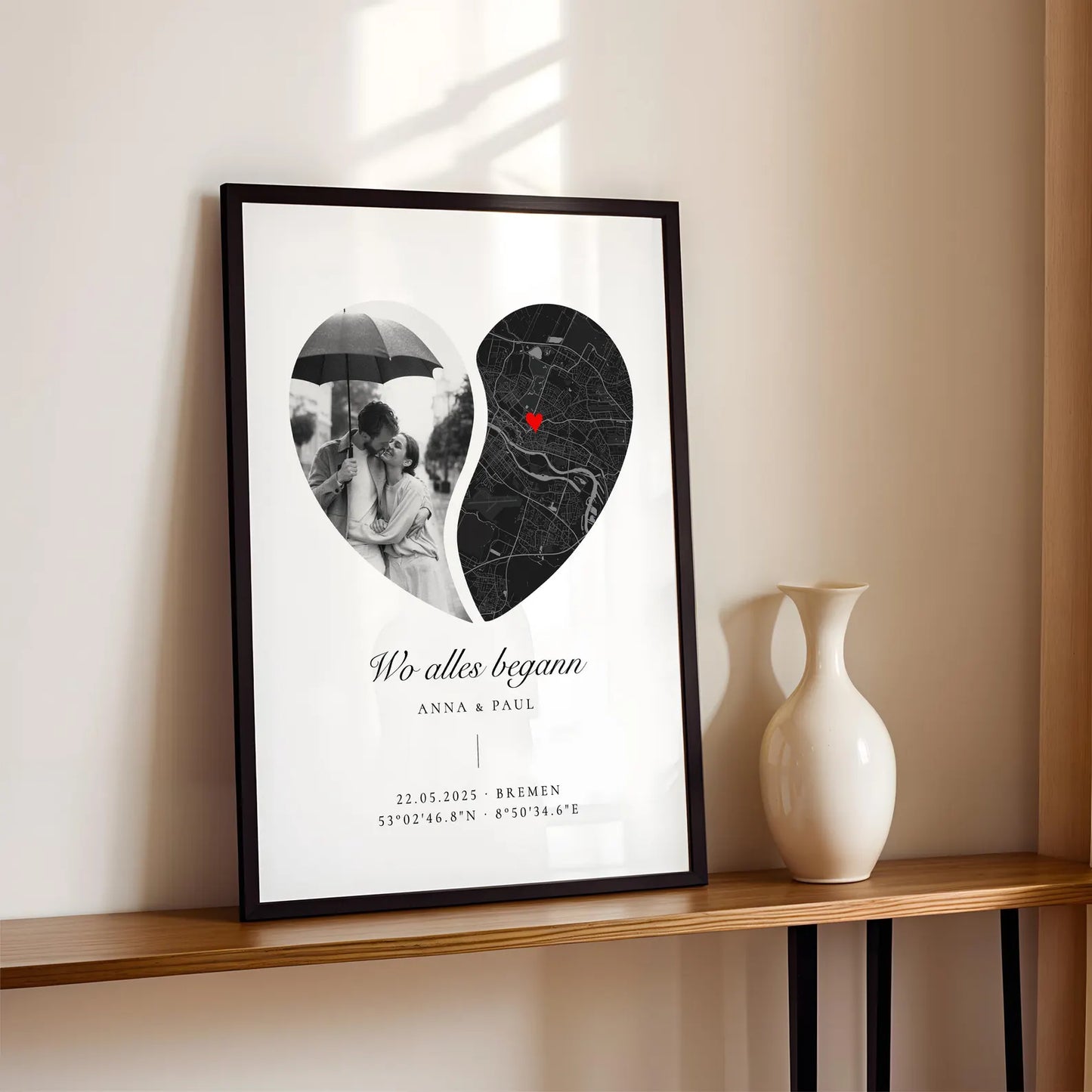 Wo alles begann Poster mit Koordinaten – Geschenk für Paar