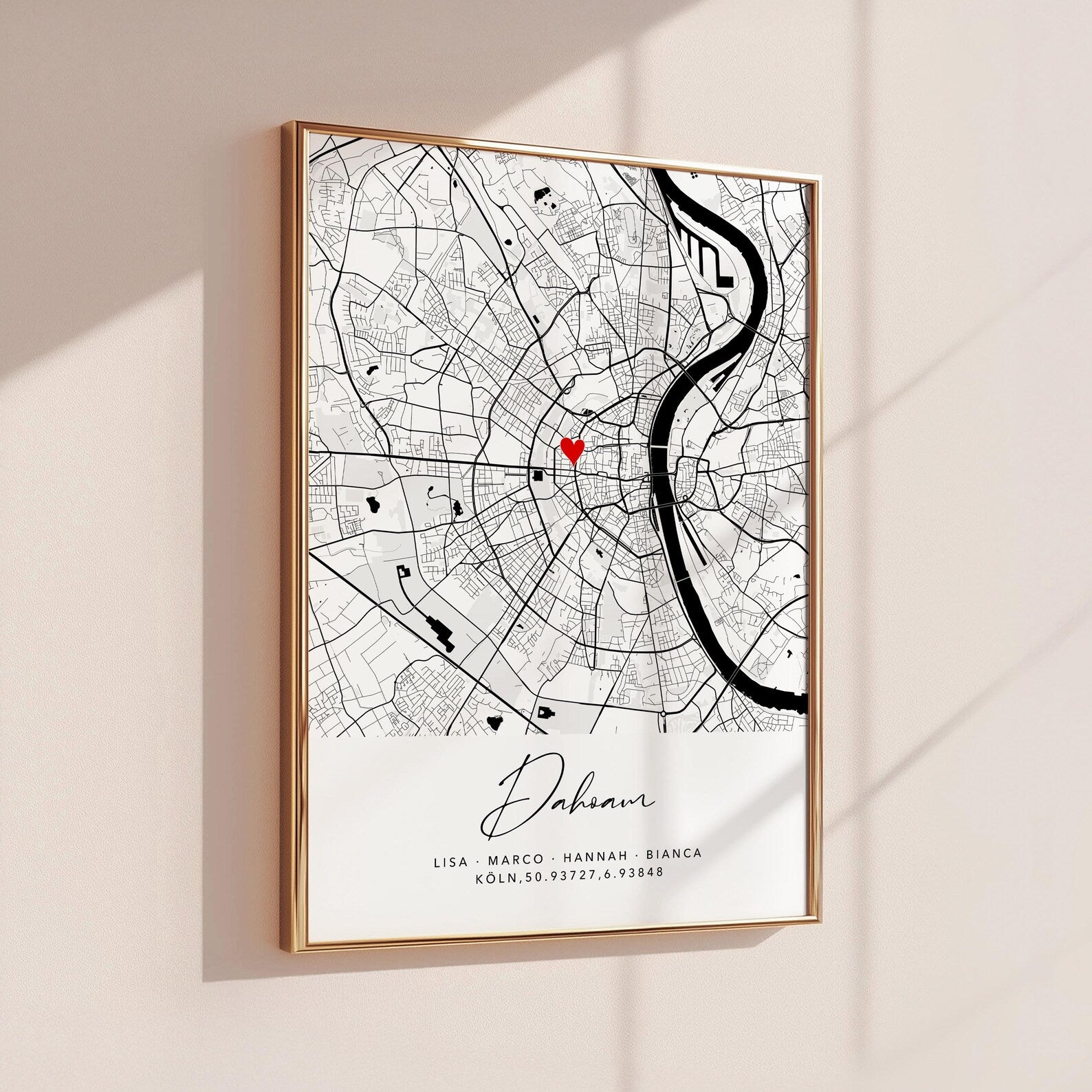 Dahoam Poster - Personalisierte Stadtkarte