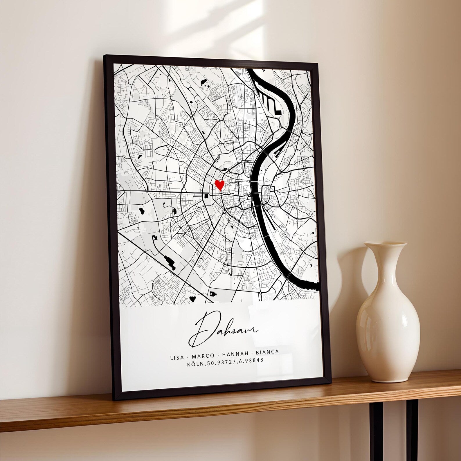 Dahoam Poster - Personalisierte Stadtkarte