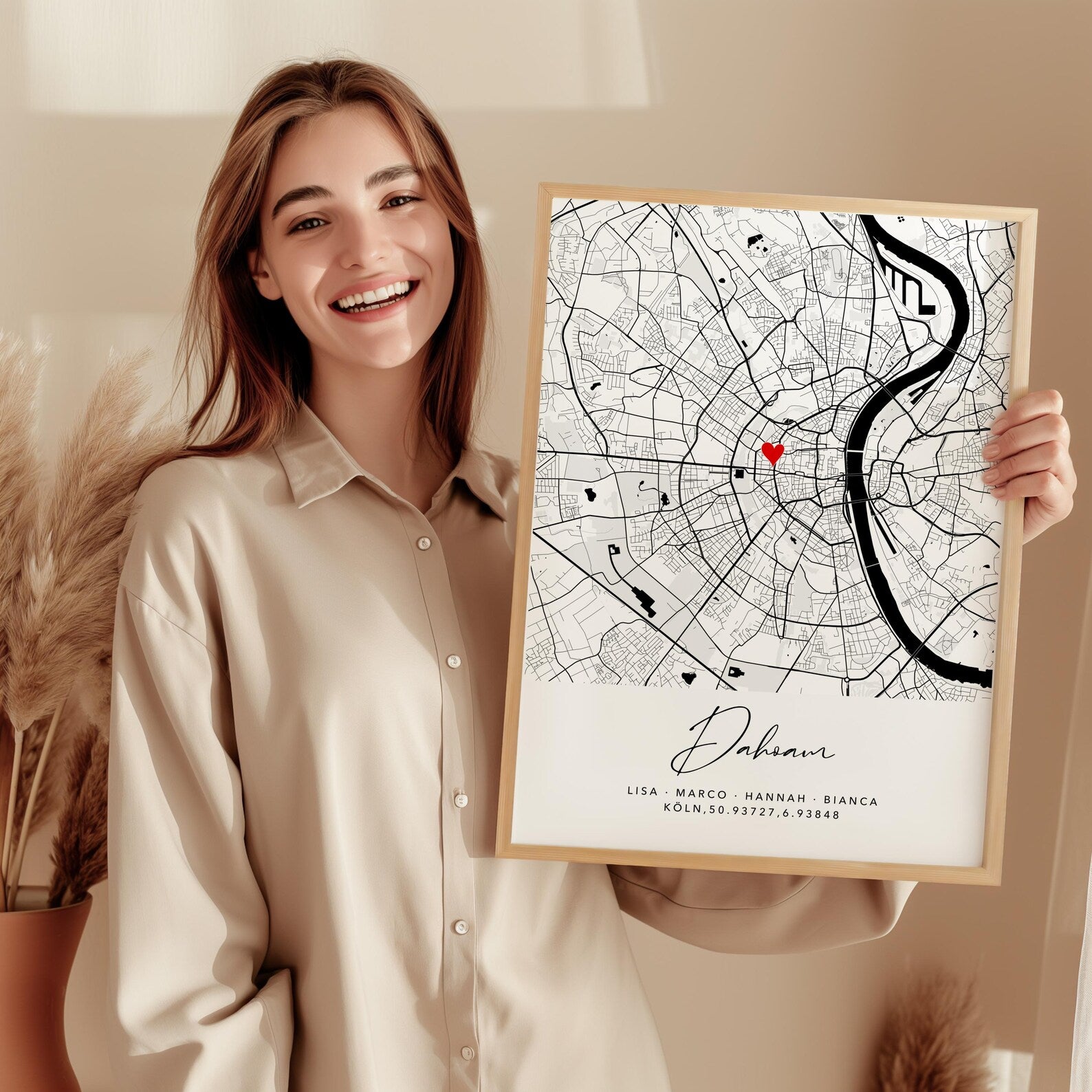 Dahoam Poster - Personalisierte Stadtkarte