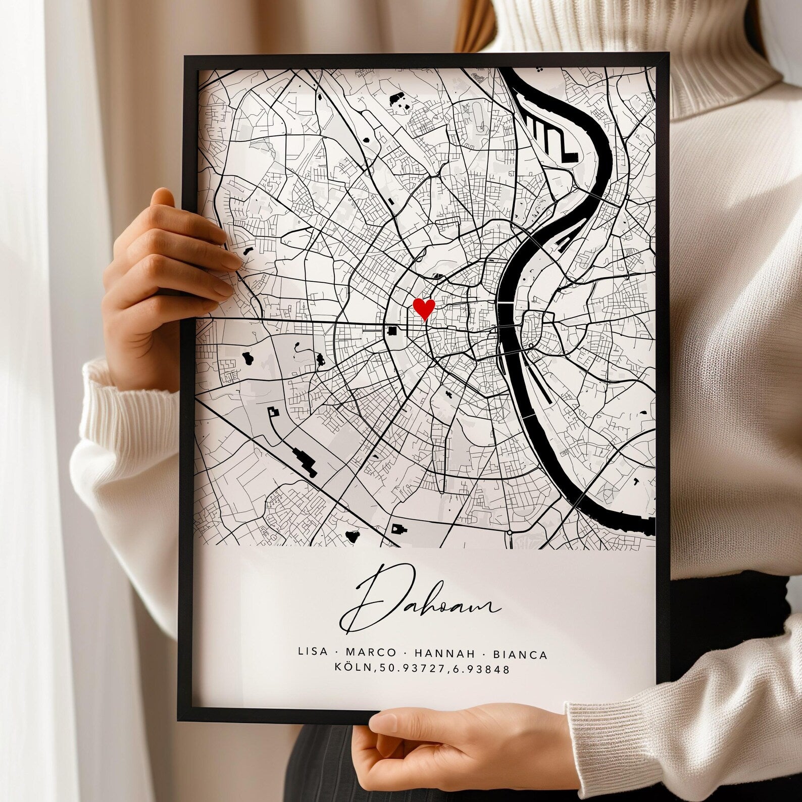 Dahoam Poster - Personalisierte Stadtkarte