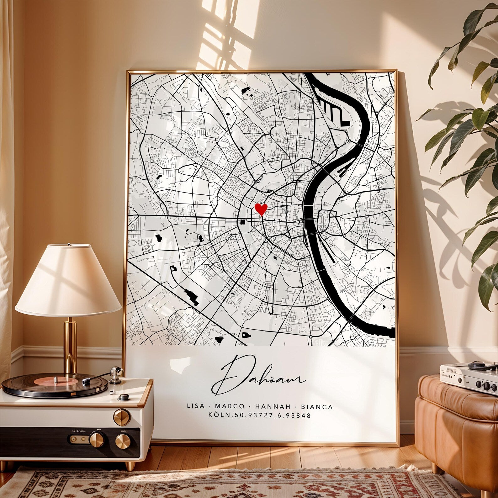 Dahoam Poster - Personalisierte Stadtkarte