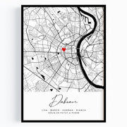 Dahoam Poster - Personalisierte Stadtkarte