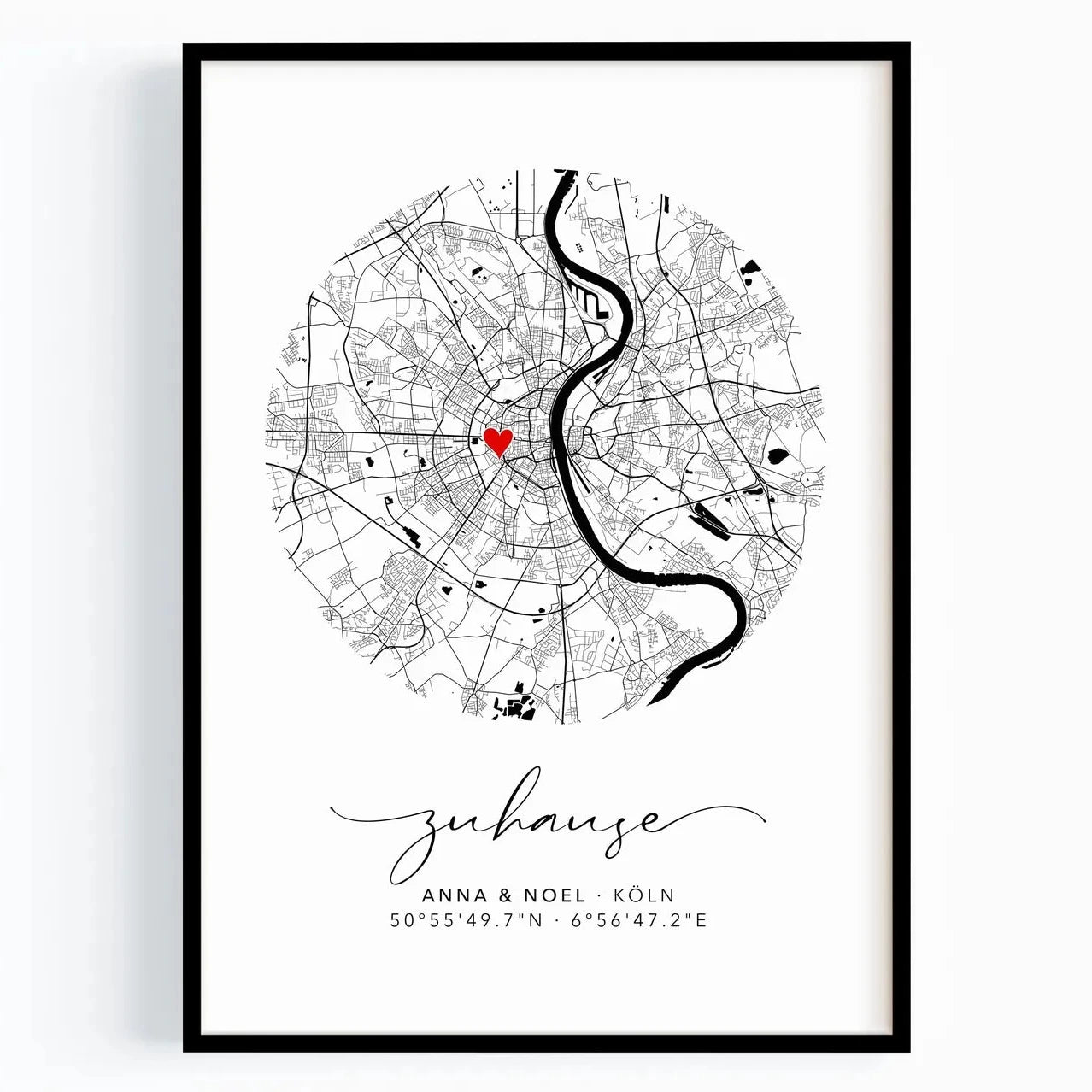 Einzugsgeschenk Haus – Personalisiertes Zuhause Poster mit Koordinaten