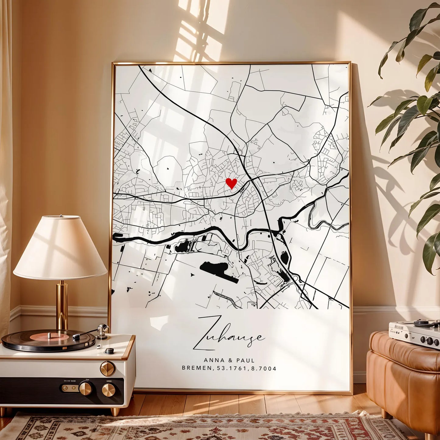 Zuhause Poster - Personalisierte Stadtkarte