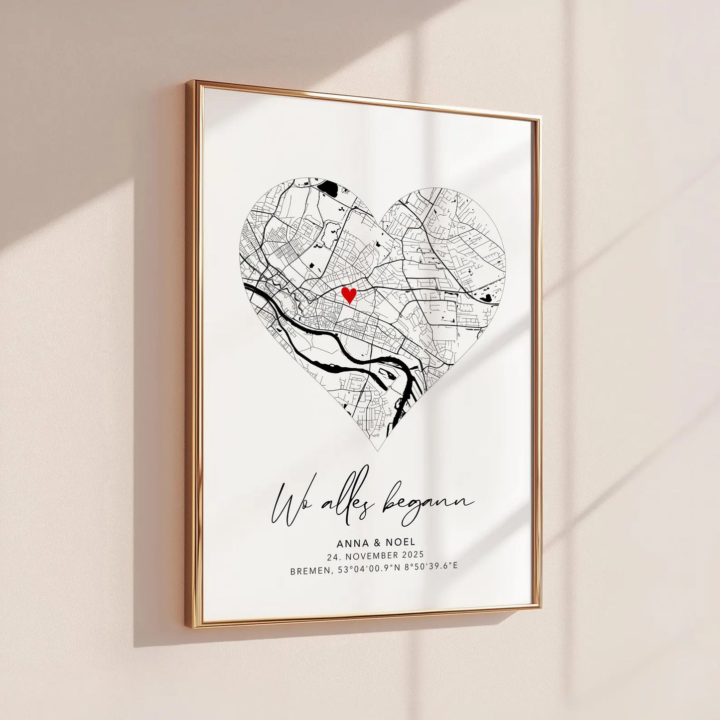 Wo alles begann Poster - Personalisierte Stadtkarte