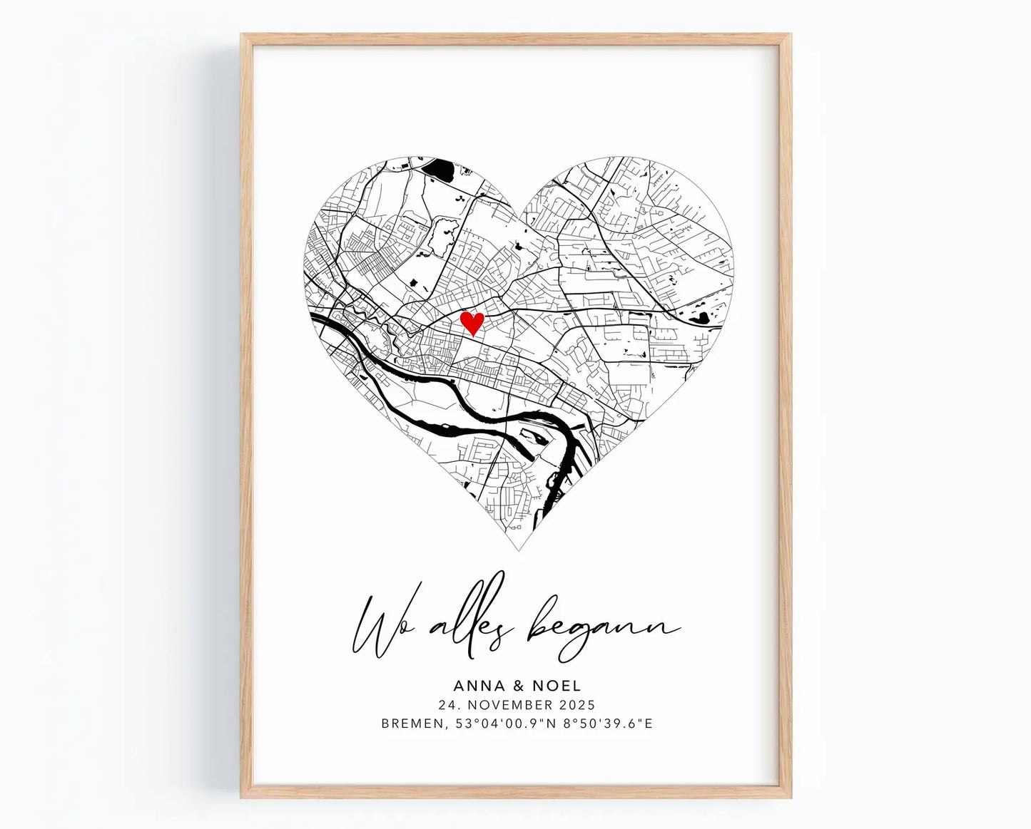 Wo alles begann Poster - Personalisierte Stadtkarte
