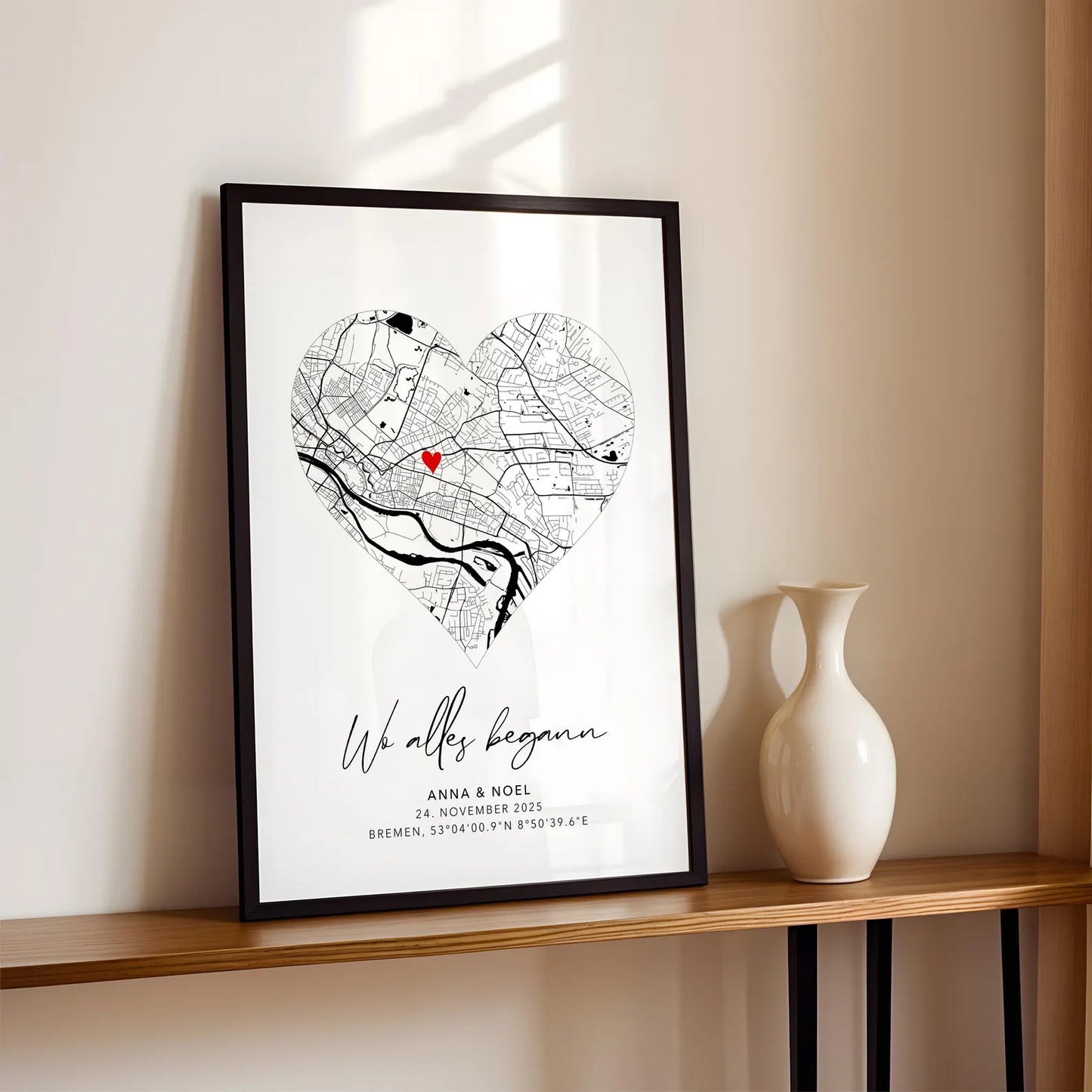 Wo alles begann Poster - Personalisierte Stadtkarte