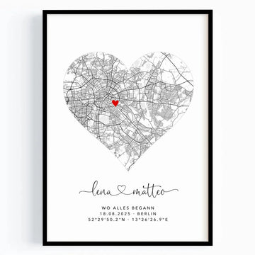 Erinnerungsgeschenk "wo alles begann" - Verlobung Jahrestag Hochzeitsgeschenk Karte