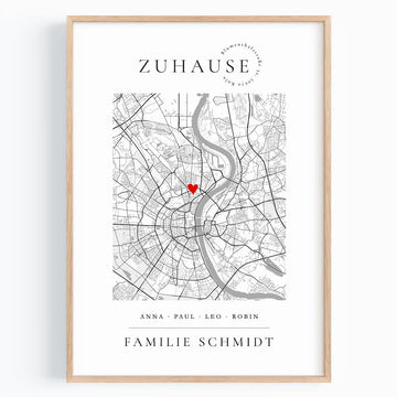 Zuhause Poster Koordinaten Bild personalisiert