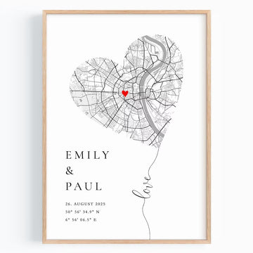 Verlobungsgeschenk - Personalisiertes Koordinaten Poster zur Verlobung oder Hochzeit