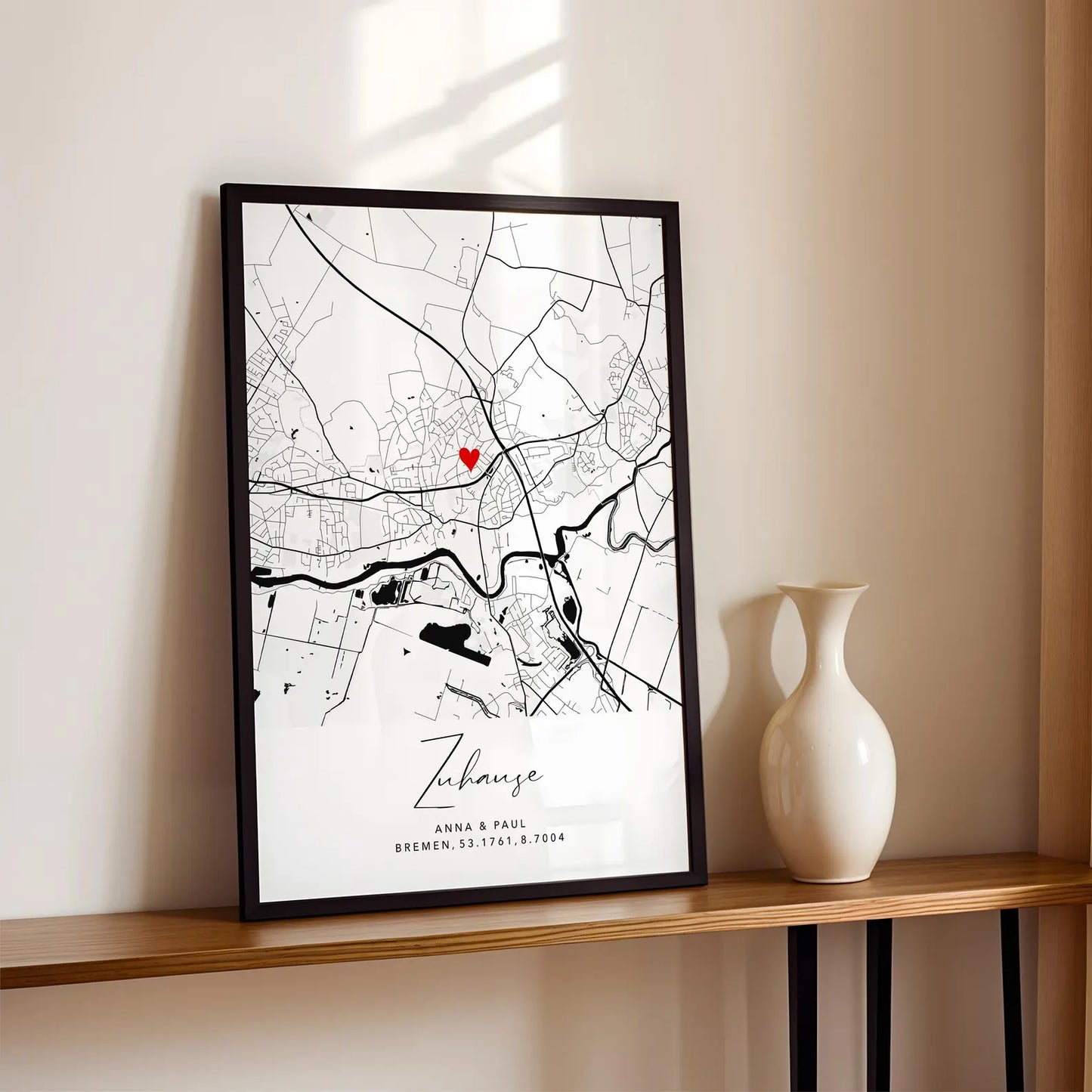 Zuhause Poster - Personalisierte Stadtkarte