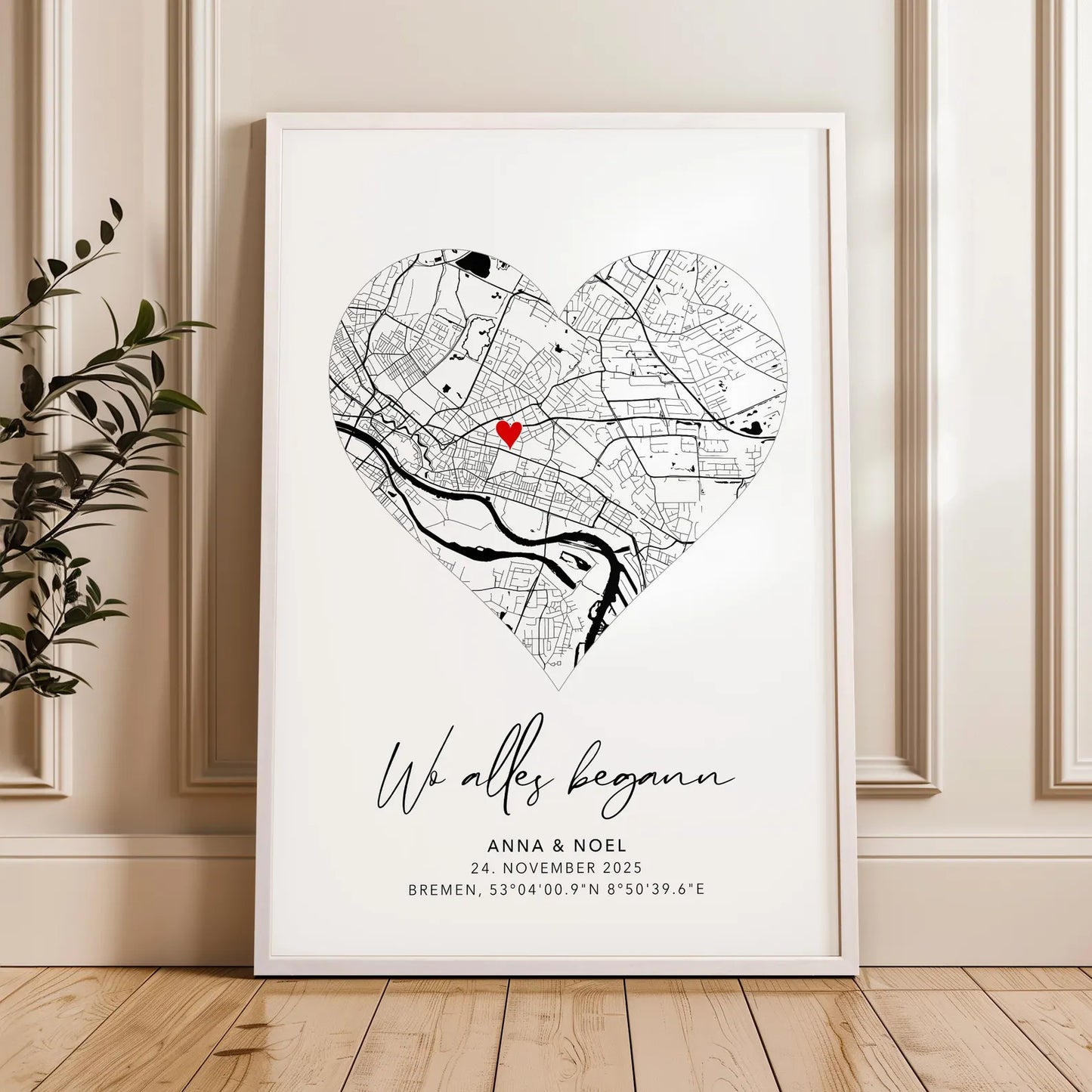 Wo alles begann Poster - Personalisierte Stadtkarte