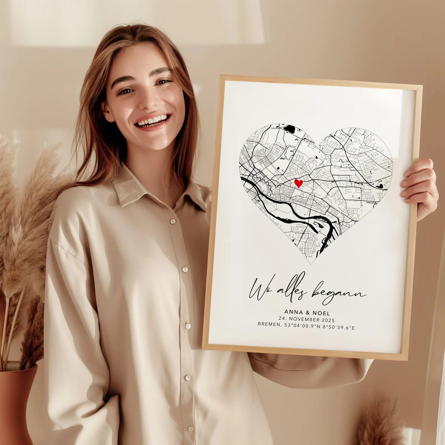 Wo alles begann Poster - Personalisierte Stadtkarte