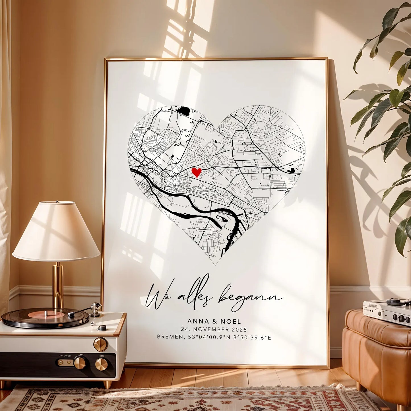 Wo alles begann Poster - Personalisierte Stadtkarte